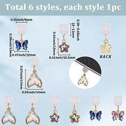 6 шт. 6 стиля пластиковых мобильных пылезащитных заглушек&nbsp;HJEW-SC00170