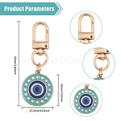 8 шт. 4 цвета круглые эмалевые подвески со стразами от сглаза HJEW-GL0001-09