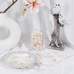 150 шт. 3 стиля АБС пластик имитация жемчуга круглые бусины&nbsp;KY-SP0001-62