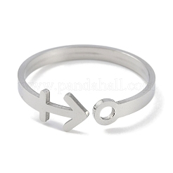 Не тускнеющее открытое кольцо-манжета из нержавеющей стали 304 созвездия для женщин RJEW-L122-001P-07