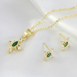 Комплект украшений из латуни с микропаве из кубического циркония FS-WG607C5-01