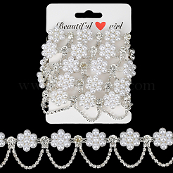 Пластиковые цветочные жемчужные и железные и хрустальные стразы цепочки CH-WH20003-01