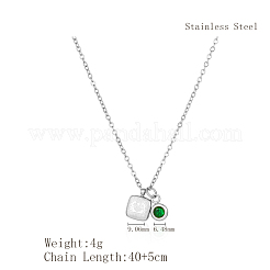 Простые квадратные подвески из нержавеющей стали для ежедневного ношения женщинами QS9194-1