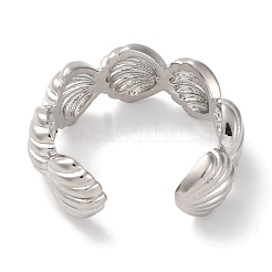 Кольца-манжеты из латуни с покрытием в форме ракушки для женщин RJEW-S242-04P