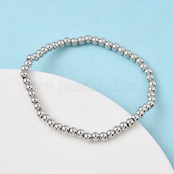 Латунные круглые браслеты из бисера для мужчин и женщин&nbsp;BJEW-B148-05B-P