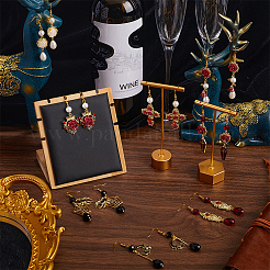 DIY-Set zur Herstellung von Ohrringen aus roter Gothic-Rosenblume&nbsp;DIY-SC0024-35