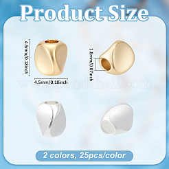 50шт 2 цвета латунные дистанционные бусины&nbsp;KK-PH0013-37