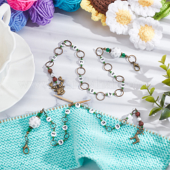 Сплав рождественский олень кулон вязание ряд счетчик цепи HJEW-AB00089-01