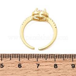 Verstellbare offene Manschettenringe aus Messing mit Mikropavé und Zirkonia&nbsp;CU-CBABA66-04G