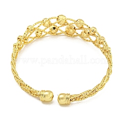 Браслеты-манжеты из латуни с бисером и покрытием стойки&nbsp;BJEW-B106-15G