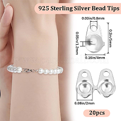 20 шт. 925 наконечника для бусин из стерлингового серебра STER-BBC0005-54