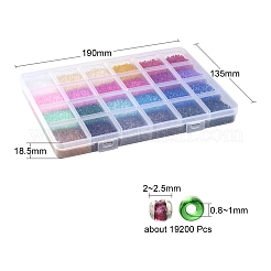 19200шт 24 цвета 12/0 стеклянные бусины SEED-YW0001-87A