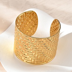 Браслеты-манжеты из нержавеющей стали 304 для женщин BJEW-Z096-05G