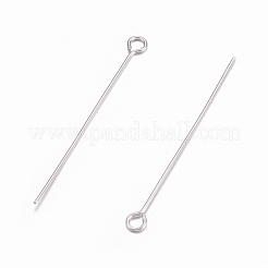 変色しにくい304ステンレススチール製アイピン  ステンレス鋼色  35mm  穴：2mm  ピン：0.6mm&nbsp;STAS-O105-01P-0.6x35mm