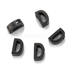 304ステンレススチールチャームイオンプレーティング（IP）  アルファベット  電気泳動黒  文字.d  8x5x3mm  穴：1.8mm&nbsp;STAS-K216-41D-EB