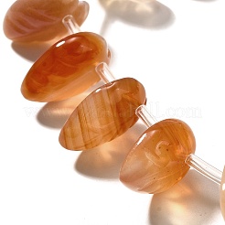 天然石赤瑪瑙ビーズ連売り  葉  トップ掘削  17~18x13~14x5~6mm  穴：0.9mm  約15個/連  8.07''（20.5センチメートル）&nbsp;G-P561-A03-01