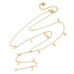 Ожерелья с каплевидными кисточками из нержавеющей стали 304 NJEW-R026-24G