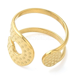 Двухслойное открытое кольцо-манжета из нержавеющей стали 304 для женщин RJEW-I098-27G