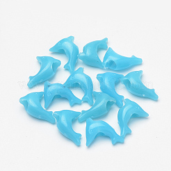 プラスチックビーズ  イルカ  ミックスカラー  13.5x10x5.5mm  穴：3.5mm  約2630個/500g&nbsp;MACR-S272-44