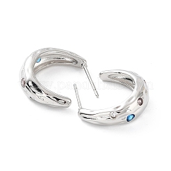 Серьги-гвоздики из латуни с микропаве из кубического циркония для женщин KK-Z038-18P