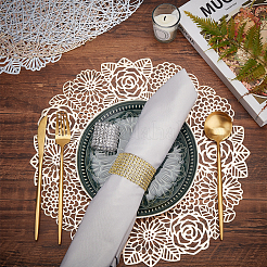 12 шт. 6-х стильная плоская круглая моющаяся салфетка из ПВХ DJEW-AR0001-02