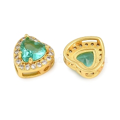 Perline di zirconi con pavé di ottone&nbsp;CU-CBA3D67-08G