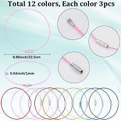 36шт 12 цвета стальной проволоки браслет шнур для самостоятельного изготовления ювелирных изделий&nbsp;TWIR-SC0001-06