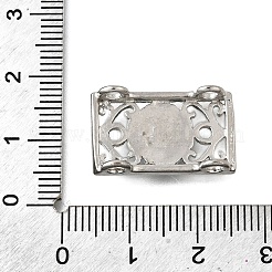 Латунный прямоугольник со стразами и цветочными многорядными звеньями&nbsp;KK-P306-21P