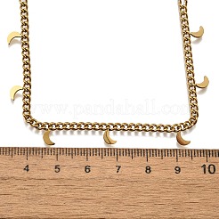 Ожерелья из витой цепочки из нержавеющей стали 304 с подвеской в виде луны&nbsp;NJEW-R023-08G