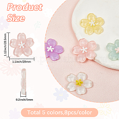 40 шт. кабошоны из непрозрачной смолы серии «Сакура»&nbsp;CRES-SP0001-17