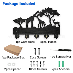 Настенные вешалки из дерева и железа HJEW-WH0055-078