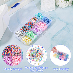 70гр 10-хцветные бусины из полимерной глины ручной работы CLAY-TA0001-76