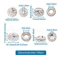 100 шт. 4 вида бусин в виде диско-шара&nbsp;RB-CW0001-01