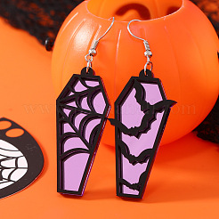 Pendientes colgantes de acrílico con forma de ataúd de Halloween&nbsp;FS-WG35652-04