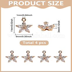 4шт латунные подвески с кубическим цирконием&nbsp;ZIRC-LP0001-52