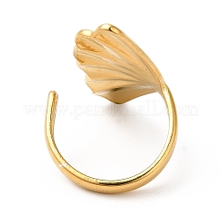 Ионное покрытие (ip) 304 нержавеющая сталь форма раковины открытое манжетное кольцо для женщин&nbsp;RJEW-E063-12G