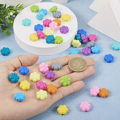 48 pz perline in silicone ecologico per uso alimentare con fiori in 12 colori&nbsp;SIL-TA0001-50