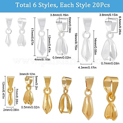 120 шт. 6 стиля латунных петель для колки льда для изготовления подвесок KK-SC0005-18