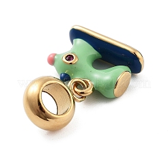 304 нержавеющая сталь эмалированная европейские подвески-шармы&nbsp;STAS-U005-22G