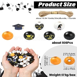 Тема выпускного сезона наборы для самостоятельного изготовления круглых бусин из натурального дерева и джутового шнура&nbsp;DIY-CJ0002-71