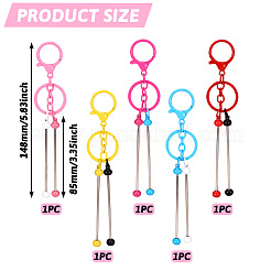 5 шт. 5-цветный брелок из сплава и железа с возможностью бисероплетения для самостоятельного изготовления ювелирных изделий&nbsp;KEYC-TA0001-28