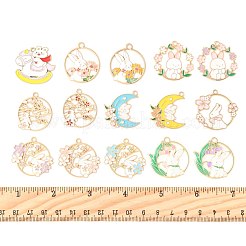 30шт 15 стиля подвески из сплава с эмалью&nbsp;ENAM-FS0003-64