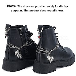 4 stücke 3 arten messing boot strap ketten & legierung siam strass schuhe charme sets&nbsp;HJEW-BM0001-12
