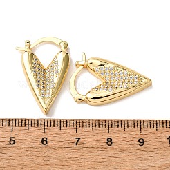 Серьги-кольца в форме сердца с микропаве из кубических цирконий из латуни EJEW-D332-03A-G