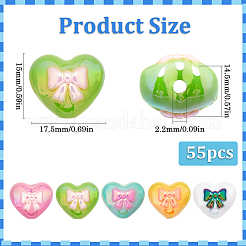 55 шт. акриловые бусины с УФ-покрытием FIND-SP0002-69