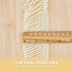 10.5 ярд полиэфирной кружевной ленты с кисточками OCOR-WH0082-106