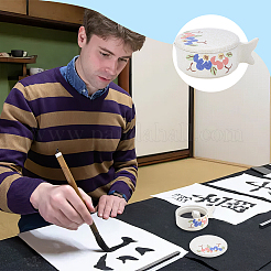 Керамическая чернильница в форме рыбы с ручкой DJEW-WH0027-05B