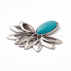 Синтетические бирюзовые овальные большие подвески PALLOY-D013-02AS