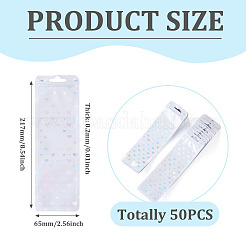 長方形のグリッターホログラフィックプラスチック製陰陽柄ジップトップギフトバッグ 50個  ペンキーホルダー時計の保管用のセルフシール再閉チェーン可能なパッケージポーチ  ハート  21.7x6.5x0.02cm  片側の厚さ：2.7ミル（0.07mm）&nbsp;OPP-TADJ0001-07B
