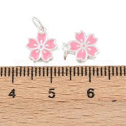925 подвеска в виде ярко-розового цветка из стерлингового серебра с эмалью&nbsp;STER-A049-04S